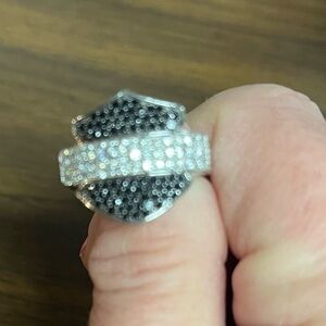 Harley-Davidson Women's Ring with Silver and Black Accents